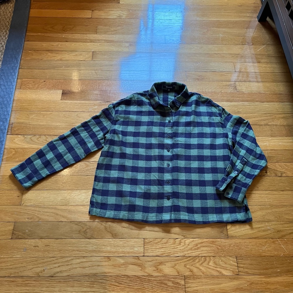 Madewell flannel plaid button down shirt top